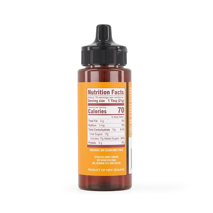 Taylor Pass Honey Co Superb Chef, Honey – Raw New Zealand Honey – 12oz (340g) Squeezy | Gourmet-Grade Sweetness | Ethical, Sustainable, Natural Ingredients