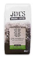 Jim’s Organic Coffee – Colombian – Single Origin, Medium Roast - Whole Bean 12 oz Bag