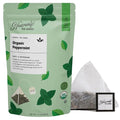 Heavenly Tea Leaves Organic Peppermint (50 Pyramid Tea Bags), Bulk Compostable Herbal Tea Sachets - 100% Plastic Free, Premium Quality, Whole Tea Leaves in a Convenient Tea Bag