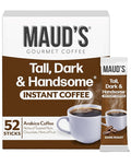 Maud's Dark Roast Instant Coffee, 52 ct, 100% Arabica Coffee, Instant Hot or Iced Coffee - Just add water