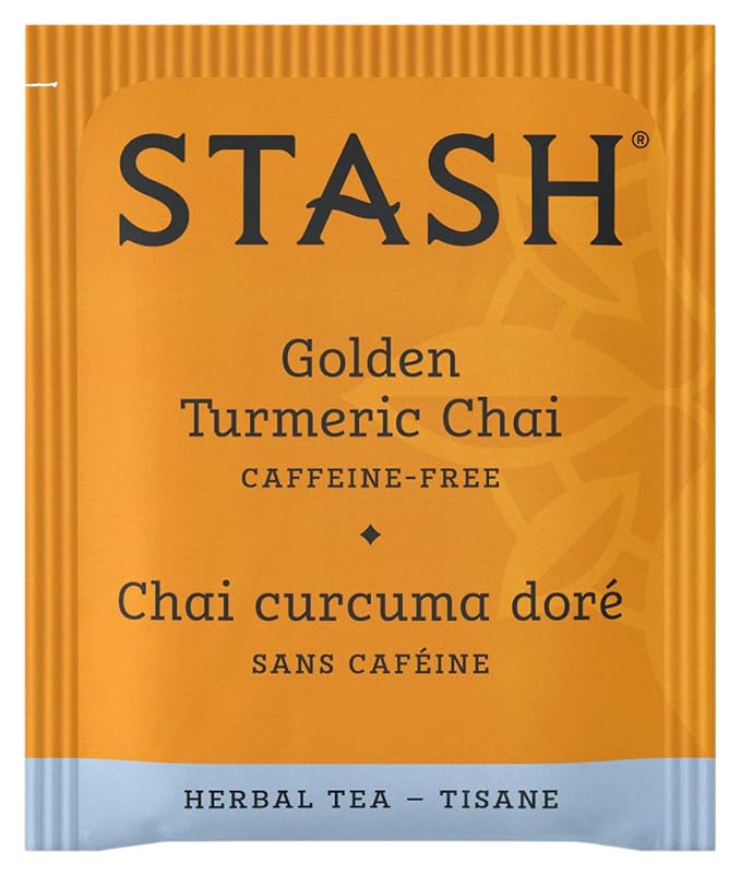 Stash Tea Turmeric Chai Herbal Tea - Naturally Caffeine Free, Non-GMO Project Verified Premium Tea with No Artificial Ingredients, 18 Count (Pack of 6) - 108 Bags Total