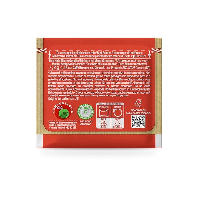 Caffè Borbone Espresso Paper Pods, Red Blend, Strong and Creamy, Dark Roast ESE Pods, Authentic Italian Espresso - 150 Count
