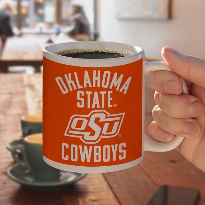 Oklahoma State University Cowboys Ceramic Coffee Mug, Novelty Gift Mugs for Coffee, Tea and Hot Drinks, 11oz, White