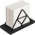 Napkin Holder, Metal Wire Triangle Shape & Wooden Paper Towel Holder, Napkin Holder for Table, Modern Napkin Dispenser for Kitchen, Table Decor, Cocktail Bar (Black)