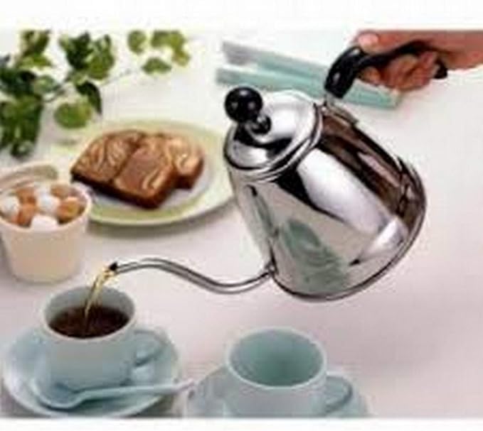 JapanBargain 4061, Japanese Tea Kettle Gooseneck Kettle for Pour Over Coffee and Tea, Stainless Steel, Induction Heat Stove Compatible, 4.2-Cup, 1.0 Liter, Made in Japan