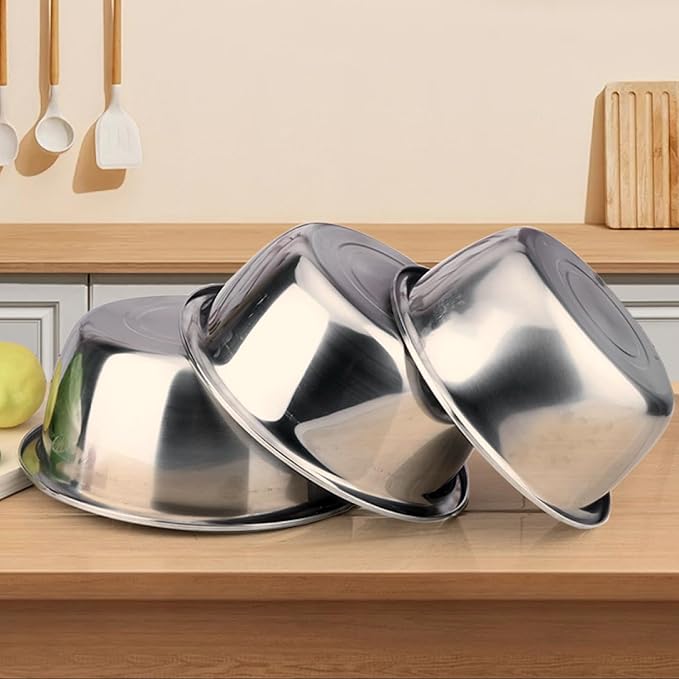 Stainless Steel Salad Bowls 54Oz Large Lightweight Unbreakable Cereal Bowls Set Non-Toxin Dishwasher Safe BPA Free and Healthy (4)