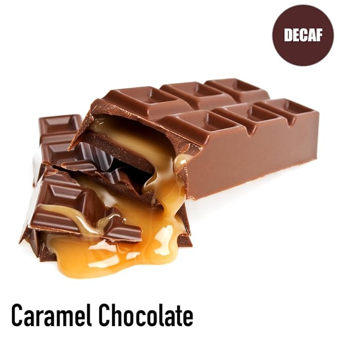 Volcanica Caramel Chocolate Flavored Decaf Coffee, Whole Bean, Fresh Roasted, 16-ounce