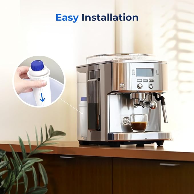 Waterdrop Coffee Water Filter, Replacement for De'Longhi® Filter, DLS C002 De'Longhi® Water Filter, ECAM/ETAM/EPAM Series, EC680/5, TÜV SÜD Certified (4 Packs）