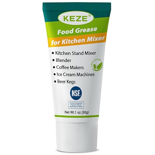 Keze Food Grade Grease for Kitchenaid Stand Mixer, Sanitary Lubricant for Blenders, Coffee Machines, Beer Kegs and Food Processors, Espresso Grease NSF-H1 Accredited, 1 oz 1-Pack