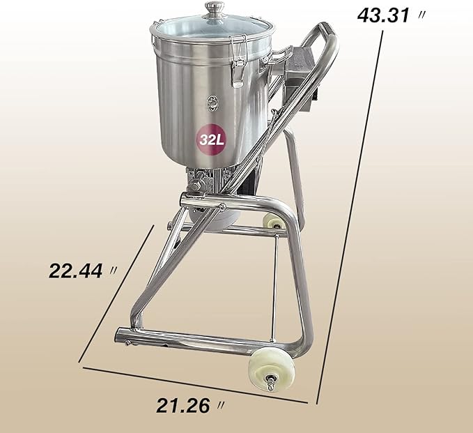 Commercial Food Cutter and Food Processor,Meat Chopper Machine Stainless Steel Universal Food Mixer Vegetable Industrial Fruit Blender,Vegetable Blender,Animal Feed Cutter & Mixer for Farm (32L)