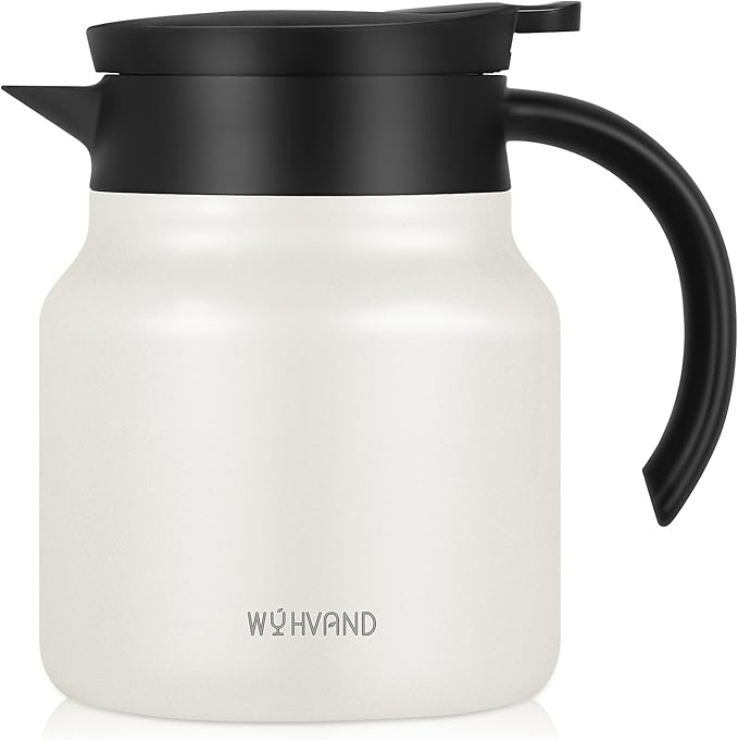 27Oz Thermal Coffee Carafes For Keeping Hot/Cold, Stainless Steel Coffee Carafe, Dustproof Insulated Water Carafe for Party/Home,Cream