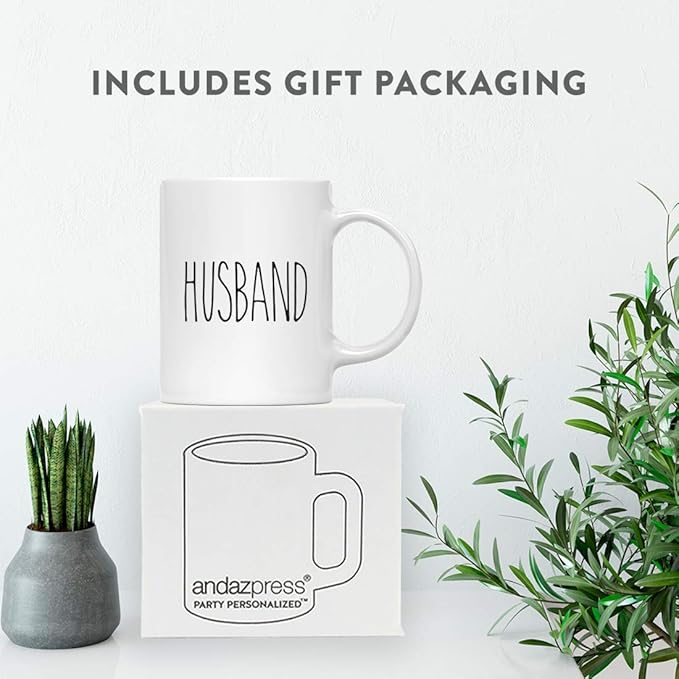 Andaz Press Simple Rustic Farmhouse Kitchen Decor 11oz. Ceramic Coffee Tea Mug Gift, Husband, 1-Pack, Birthday Christmas Gift Ideas for Family, Friends