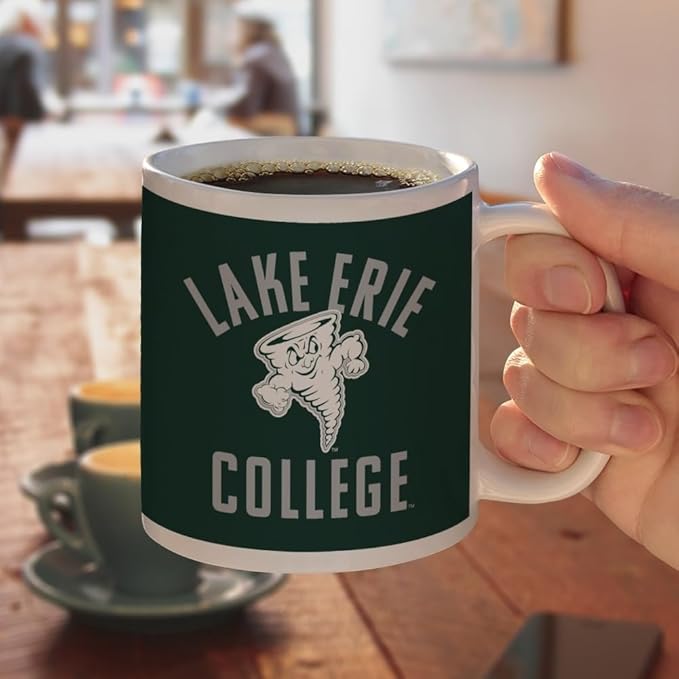 Lake Erie College Storm Logo Ceramic Coffee Mug, Novelty Gift Mugs for Coffee, Tea and Hot Drinks, 11oz, White