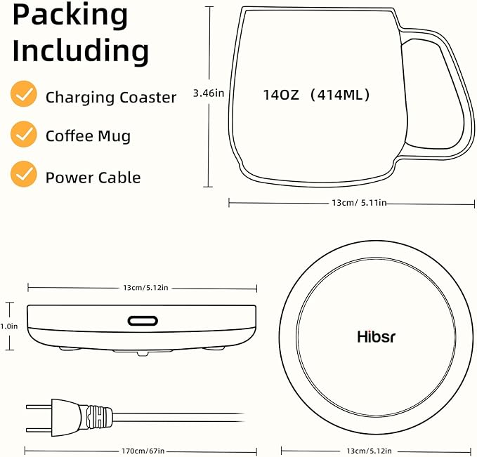 Smart Coffee Mug Warmer Candle Warmer Plate Safely Releases Scents Without a Flame Used as Candle Jar Warmer, Mug Warmer Cup Warmer Tea Warmer Desk Home Office (NO Cup)