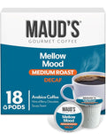 Maud's Decaf Medium Roast Coffee Pods, 18 ct, Decaffeinated Coffee in Recyclable Single Serve Pods – 100% Arabica Coffee, Compatible with Keurig K Cups Maker