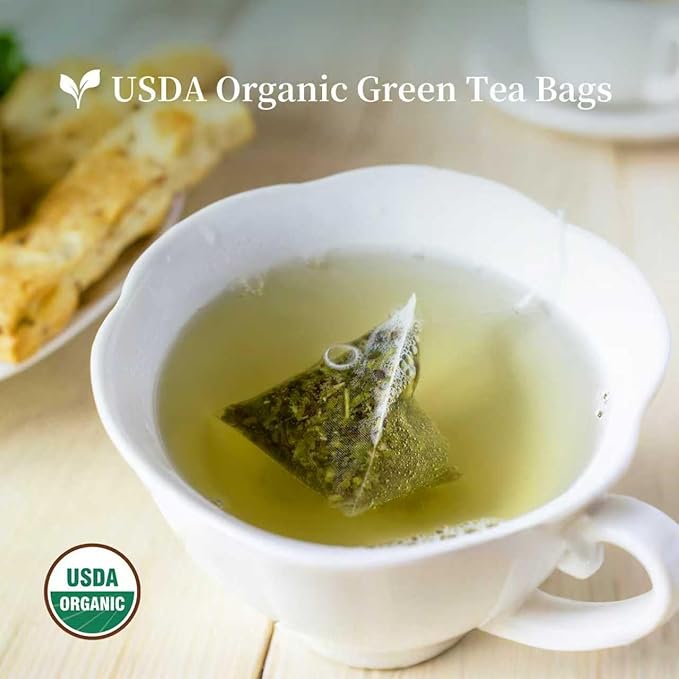 ZenVerdant USDA Organic Longjing Green Tea Bags, 40 Count | Plant-Based Fiber | Authentic Dragon Well | Individually Wrapped Quick Brew