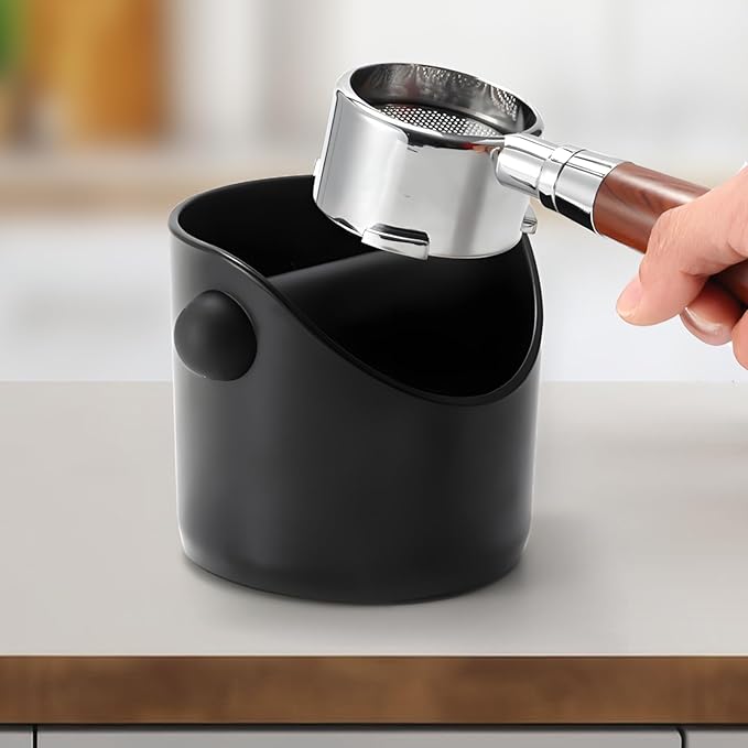 Coffee Knock Box, Espresso Knock Box with Mini Brush, Knock Box with Non-Slip Base and Bar, Knock Box, Espresso Accessories