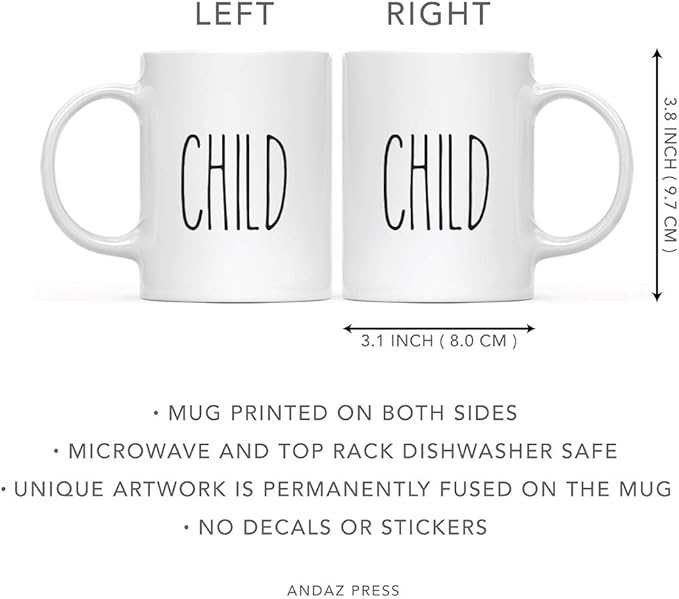 Andaz Press Simple Rustic Farmhouse Kitchen Decor 11oz. Ceramic Coffee Tea Mug Gift, Child, 1-Pack