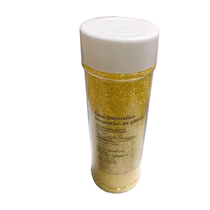 Sentovac Yellow Sanding Sugar for Baking Edible Sparkling Sugar Sprinkles Coarse Sugar Crystals for Baking Topping Cake Cookie Cupcake Topper Ice Cream Decoration Supplies 3.2 OZ