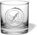 Duck Hunting Gifts for Hunters and Outdoorsman Mallard Whiskey Glass with Coaster Rustic Décor for Mountain Cabin Lake House Beer Pint Glass Fishing Fisherman Dad (Fish, Single Whiskey Glass)