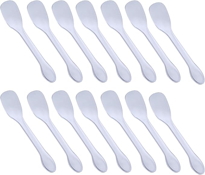 100 PCS Mini Plastic Spoons, Disposable Ice Cream Dessert Tasting Spoons, Suitable for Cake Jelly Pie Yogurt (Clear)