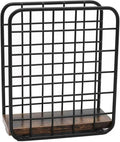 Napkin Holder for Table, Farmhouse Wood Napkins Holder with Rustic Brown Base, Standing Napkin Dispenser for Kitchen Countertop, Dining Room, Restaurant or Cocktail Coffee Bar