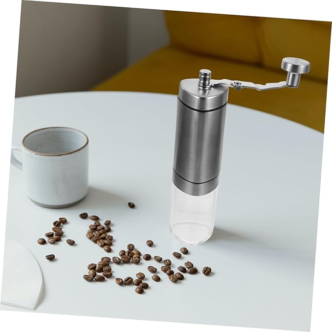 Milisten Manual Coffee Grinder Triangle Handle Stainless Bean Mill Adjustable Grind Size Easy to Use for Home Brewing for Coffee Enthusiasts