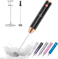 Zulay Kitchen Lux Electric Milk Frother Rechargeable Handheld - Powerful 2-Speed Motor, Waterproof, 2000mAh Battery - Drink Mixer for Latte, Cappuccino, Matcha & Protein Powder - Jet Black Copper