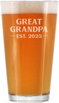 Great Grandpa Est 2023 - New Great Grandfather Pint Glass Gift for First Time Great Grandparents - Bold 16 Oz Glasses