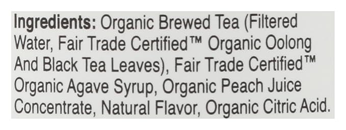 Eat The Change Just Ice Tea Organic Peach Oolong Tea, Kosher, 16 Fluid Ounces (Pack Of 12)