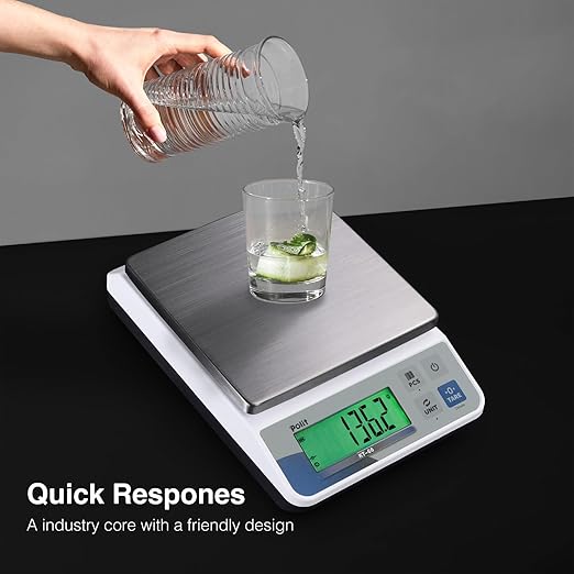 Polit KT-66 Digital Kitchen Scale 18lb – High-Capacity 0.5g Precision Food & Utility Scale with Stainless Steel Tray for Baking, Cooking, Market Produce and Small Business Weighing