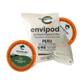 Fresh Roasted Coffee, USDA Organic Peru envipods | 3rd Party Tested for Pesticides, Mold, Mycotoxins, BPI Compostable, Kosher | Med Roast 36 CT Indiv Wrapped Pods for K Cup Brewers