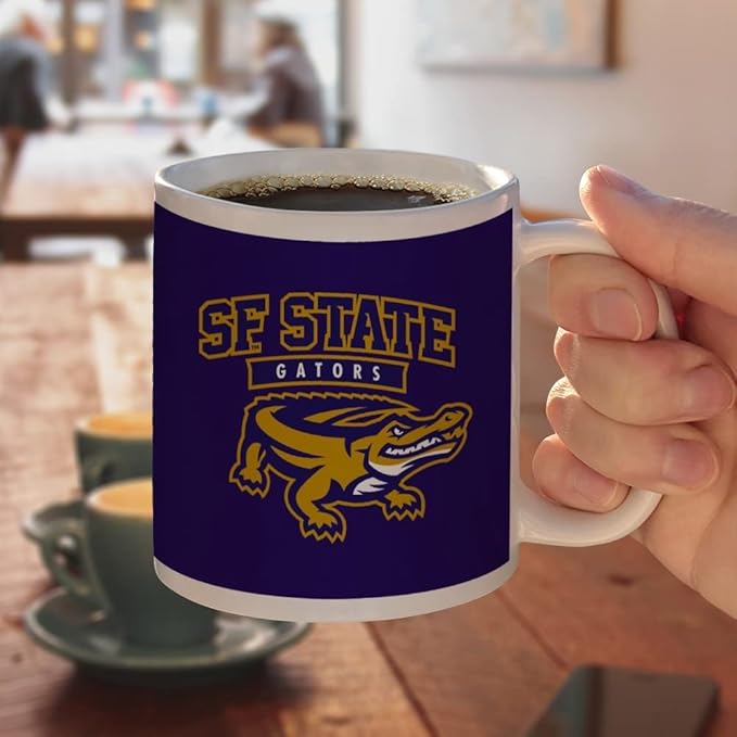 San Francisco State Gators Logo Ceramic Coffee Mug, Novelty Gift Mugs for Coffee, Tea and Hot Drinks, 11oz, White