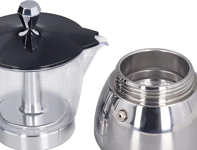 Fdit Coffee Maker Stainless Steel Pot 6 Cup Espresso Coffee Machine Stovetop with Filter Espresso Machine for Abs