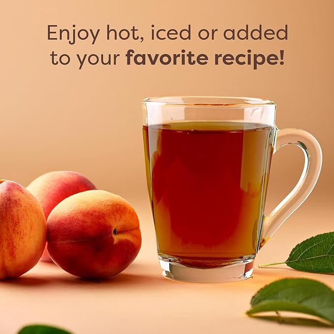 Waka Instant Black Tea Mix, Peach Flavored - 100% Tea Leaves, No Additives, Unsweetened Tea Powder for 50 Quarts or 200 Cups – Easy and Quick Hot or Iced Teas (4.5oz)