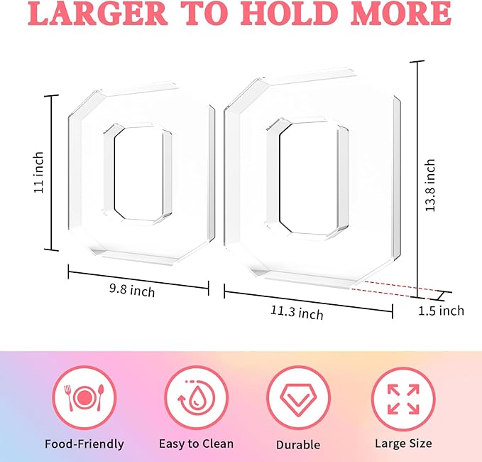 13.8" Acrylic Number Charcuterie Tray, Fillable Number Charcuterie Box for Food, Reusable Serving Cake Candy Dish Display Tray for Birthday Anniversary Party Decoration (Square Number 0)