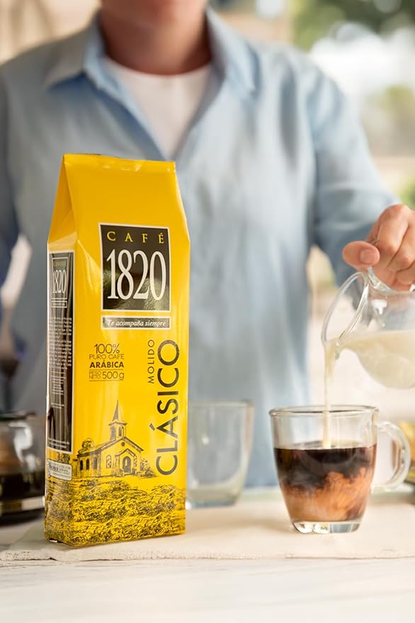 Café 1820 Classic, Premium Costa Rican Ground Coffee, 100% Arabica, Dark Roast, High Altitude Blend with Aroma & Fruity Notes, 18 oz