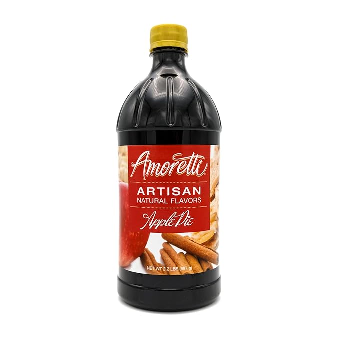 Amoretti - Natural Apple Pie Artisan Flavor Paste, 8 oz, Perfect For Ice Cream, Beverages, Cakes, and more, Preservative Free, Vegan, Gluten Free, No Artificial Sweeteners, Highly Concentrated