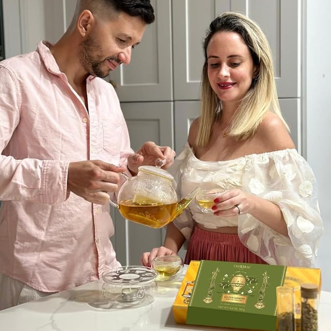 VAHDAM, Limited Edition - Turmeric Herbal Wellness Tea Gift Set - 6 Oprah's Favourite Turmeric Herbal Blends in Gift Box | Gluten Free, Non GMO | Christmas Tea Gifts for Women & Men