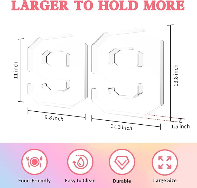 13.8" Acrylic Number Charcuterie Tray, Fillable Number Charcuterie Box for Food, Reusable Serving Cake Candy Dish Display Tray for Birthday Anniversary Party Decoration (Square Number 9)