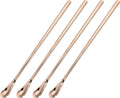 uxcell 4Pcs Stainless Steel Mixing Spoon 7.6 Inch Cocktail Stirrer Bar Spoon Drink Stirring Spoon with Long Handle for Bar Cocktail Ice Tea, Rose Gold