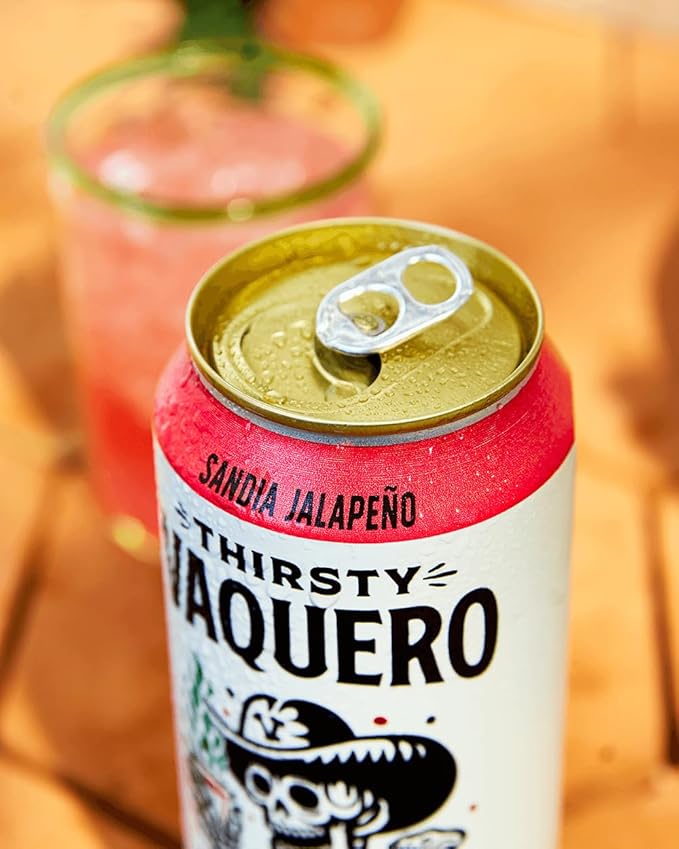 Thirsty Vaquero, Mexican-inspired soda, Real Fruit Juice & Savory Spices, Made with Organic Agave, Low Calorie, Natural Juice, 3 Bold Flavors: Lime, Salt & Chile | Watermelon Jalapeno | Mango Habanero (12-Pack | 16Oz Cans, Variety Pack)