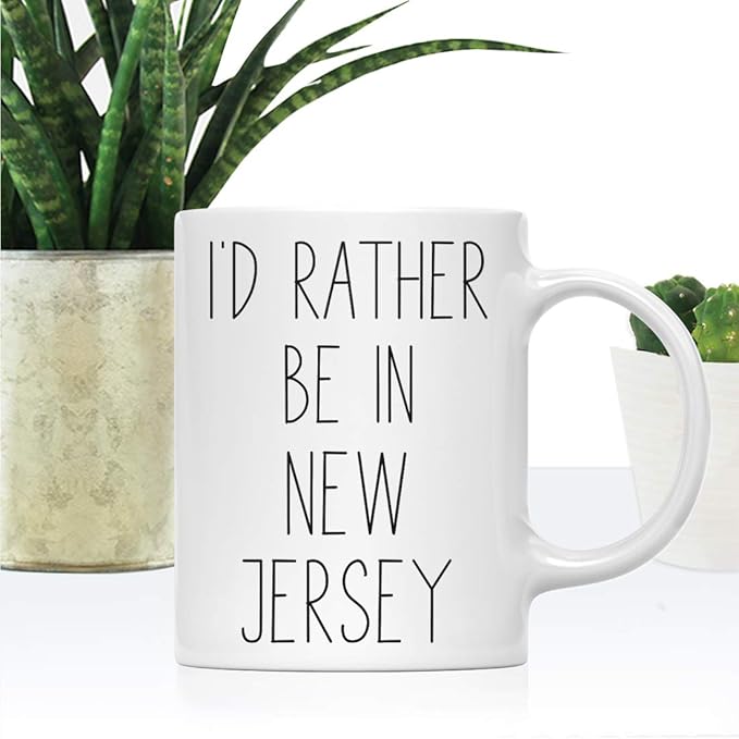 Andaz Press U.S. State 11oz. Coffee Mug Gift, I'd Rather Be in New Jersey, 1-Pack, Long Distance College Going Away Study Abroad Birthday Christmas Gifts