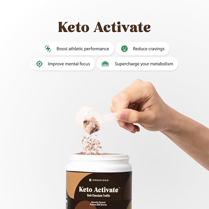 Dark Chocolate Truffle Exogenous Ketones Drink - 2 Pack: Pure Keto Shake Powder with Chocolate Ketones | Jumpstart Ketosis & Boost Energy with Natural Ketones Supplements by Konscious Keto