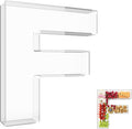 13.8" Extra Large Acrylic Letter Charcuterie Board Box, Reusable Fillable Letter Cake Candy Dish Display Serving Tray for Birthday Anniversary Party Decoration (F)