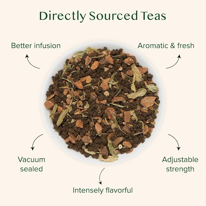 VAHDAM, Cinnamon Masala Chai Tea (50+ Cups,3.53oz) Ancient Cinnamon Tea Recipe | Spiced Chai Tea Loose Leaf | Brew Hot Black, Iced Or Chai Latte | Pure Unblended Loose Leaf Tea | Vacuum Sealed