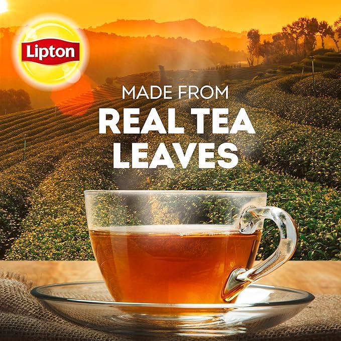 Lipton Black Tea Bags, Hot or Iced, Black tea with Caffeine, 600 Total Bags (100ct - Pack of 6)