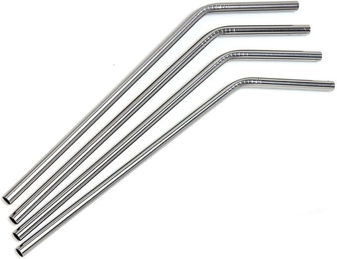 Highball Glasses [Set of 4] + 4 Stainless Steel Straws, 16 oz Lead-Free Crystal Clear Glass, Elegant Drinking Cups for Water, Wine, Beer, Cocktails and Mixed Drinks - Round Top, Square Bottom