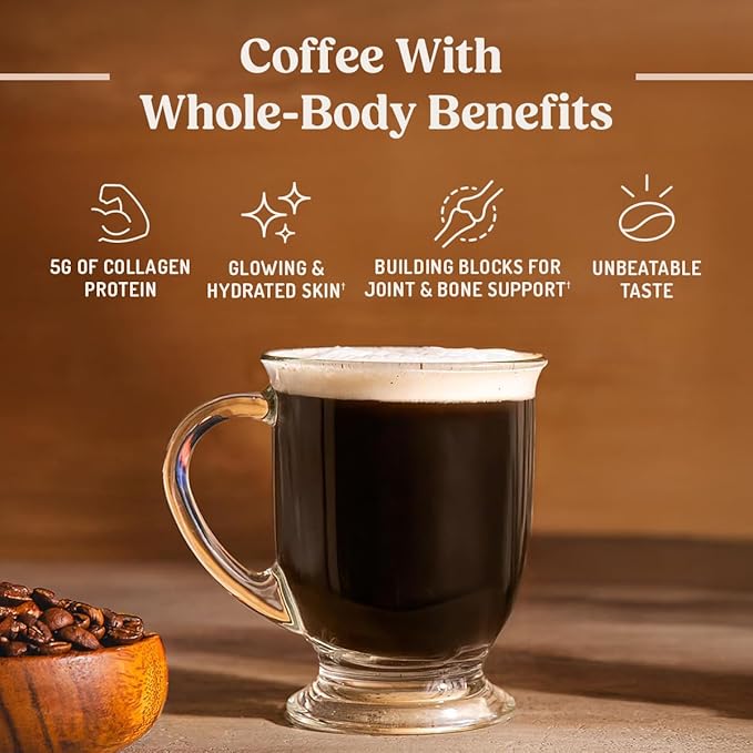 Bulletproof Coffee + Collagen Single-Serve Coffee Pods, 24 Count, Clean Coffee Tested for Toxins, Packaging May Vary