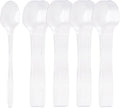 Long Clear Plastic Spoons, 100Pcs Disposable Spoons Heavy Duty Teaspoons 9 Inch Long Handle Spoon for Stirring Ice Cream Milkshakes Stirring Cocktails and Tall Iced Beverages Party Supplies